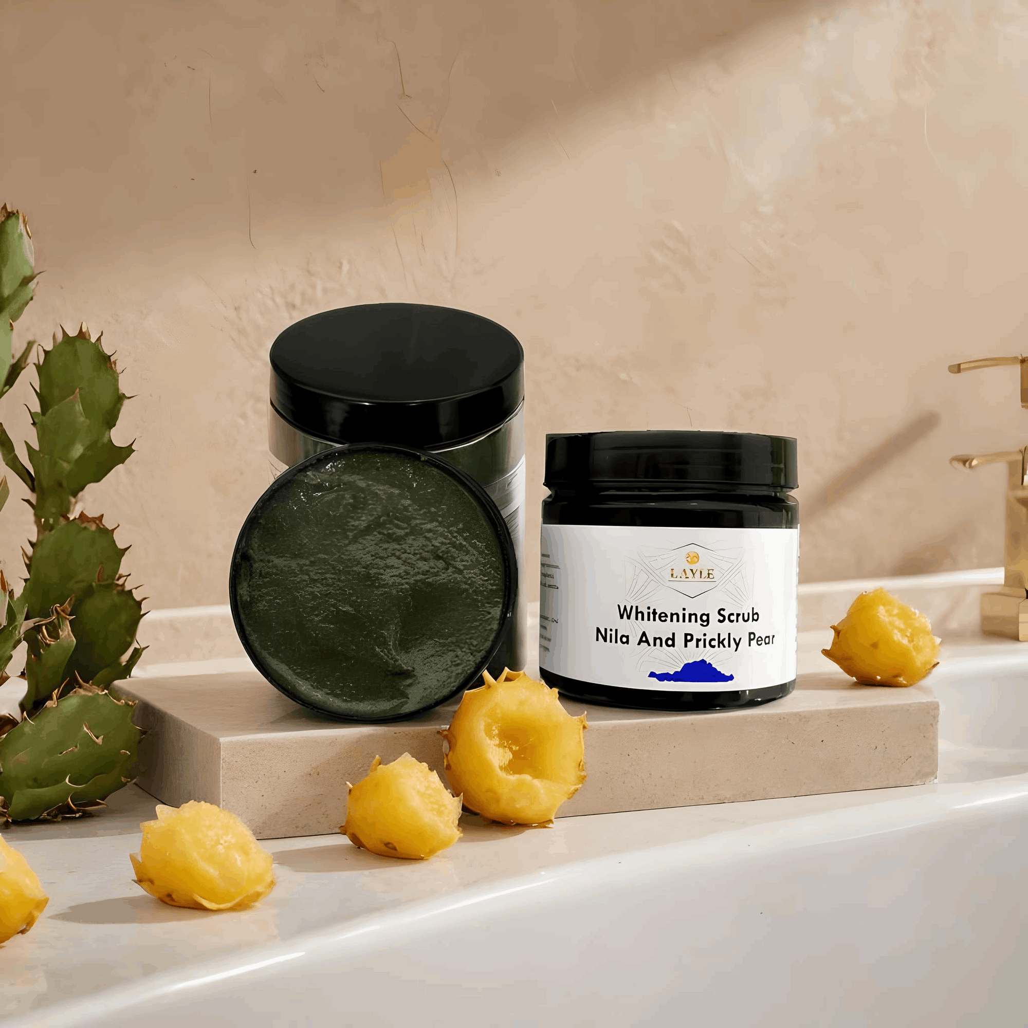 Nila and prickly pear scrub