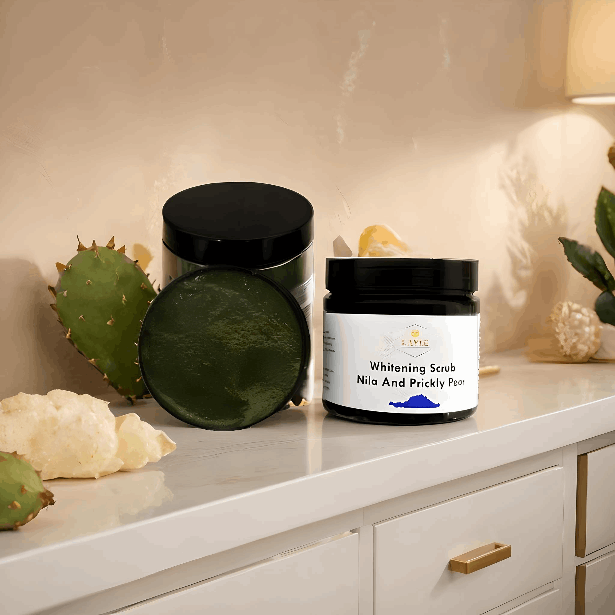 Nila and prickly pear scrub