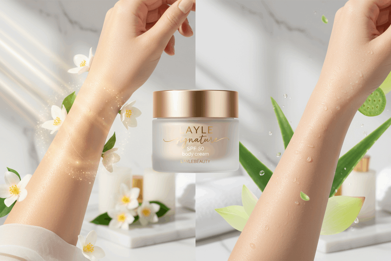 remove the tube image as the cream is in a jar and can you write LAYLE signature SPF 50 body cream n the jar